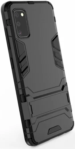 Samsung Galaxy A41 Hybride Hoesje Zwart met Kickstand afbeelding 7