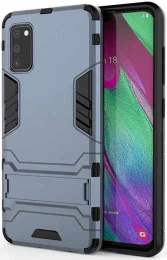 Samsung Galaxy A41 Hybride Hoesje Blauw met Kickstand afbeelding 1