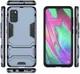Samsung Galaxy A41 Hybride Hoesje Blauw met Kickstand afbeelding 2