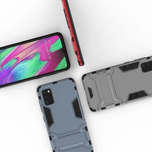Samsung Galaxy A41 Hybride Hoesje Blauw met Kickstand afbeelding 6