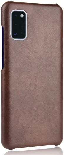 Samsung Galaxy A41 Hoesje Litchi Skin Backcover Bruin afbeelding 4