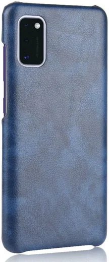 Samsung Galaxy A41 Hoesje Litchi Skin Backcover Blauw afbeelding 4