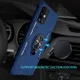 Samsung Galaxy A71 Hoesje Metalen Kickstand Blauw/Zwart met Magneet afbeelding 5