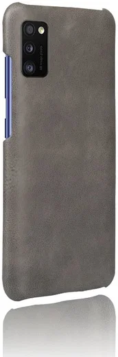 Samsung Galaxy A41 Hoesje Crazy Horse Back Cover Lederen Coating Grijs afbeelding 1