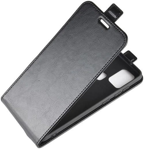 Samsung Galaxy A21s Hoesje Verticale Flipcase Crazy Horse Zwart afbeelding 4