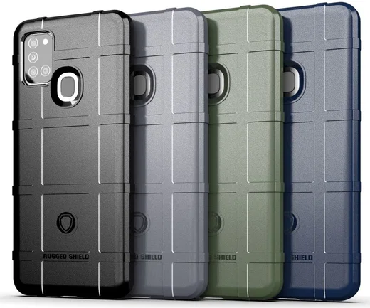 Samsung Galaxy A21s Hoesje Shock Proof Rugged Shield Zwart afbeelding 4