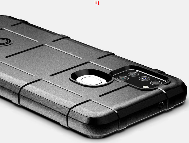 Samsung Galaxy A21s Hoesje Shock Proof Rugged Shield Zwart afbeelding 3