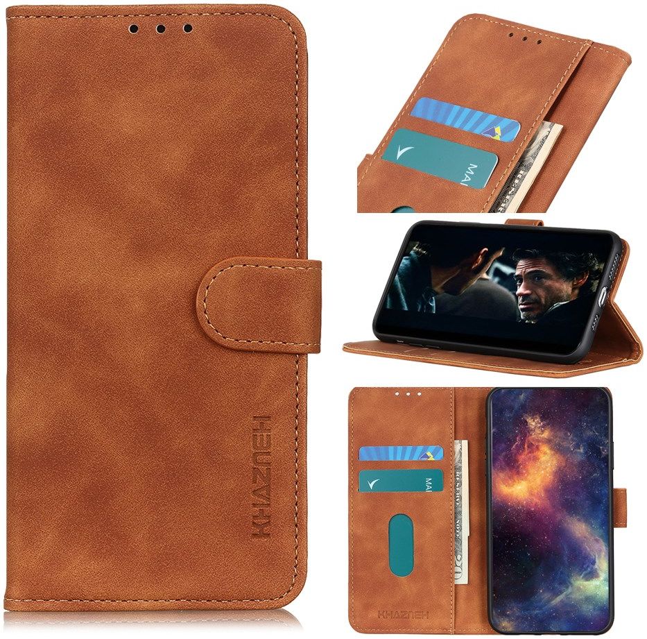 Samsung Galaxy A21S Hoesje Vintage Wallet Book Case Bruin afbeelding 6