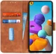 Samsung Galaxy A21S Hoesje Vintage Wallet Book Case Bruin afbeelding 1