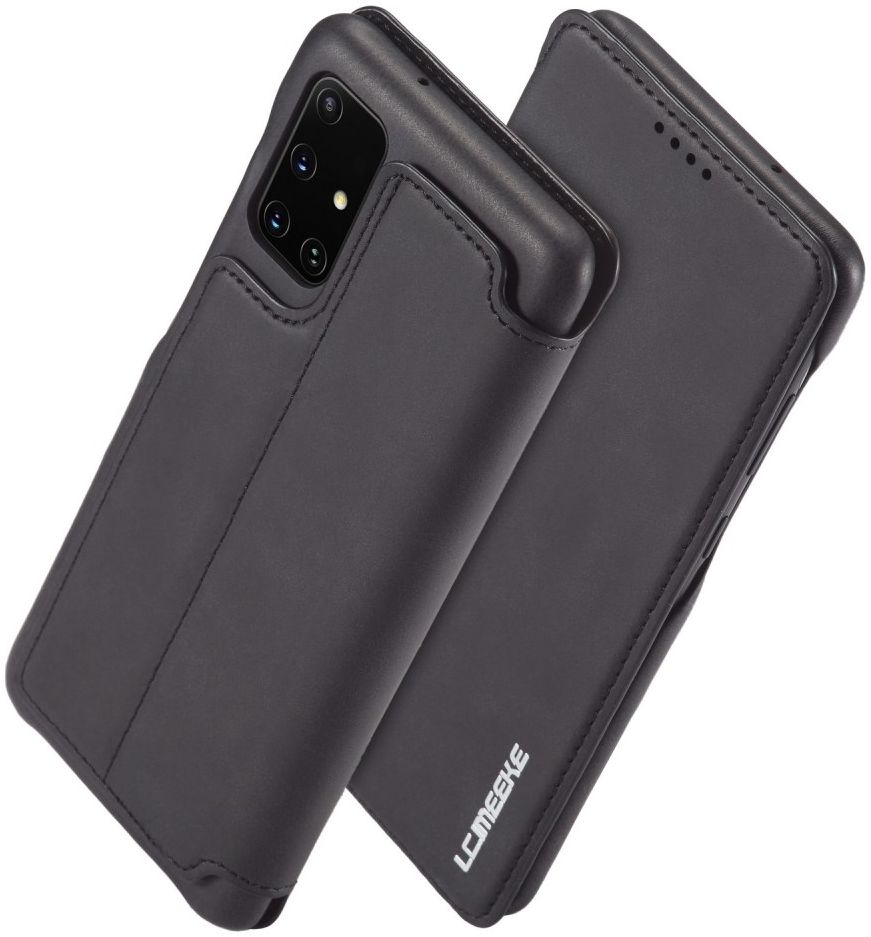 LC.IMEEKE Samsung Galaxy A41 Portemonnee Hoesje Kunstleer Zwart afbeelding 3