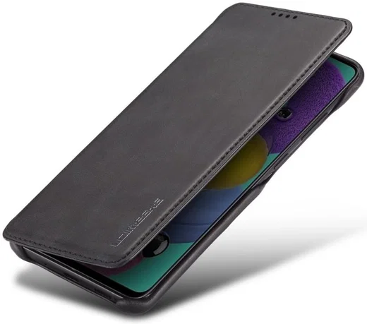 LC.IMEEKE Samsung Galaxy A41 Portemonnee Hoesje Kunstleer Zwart afbeelding 6