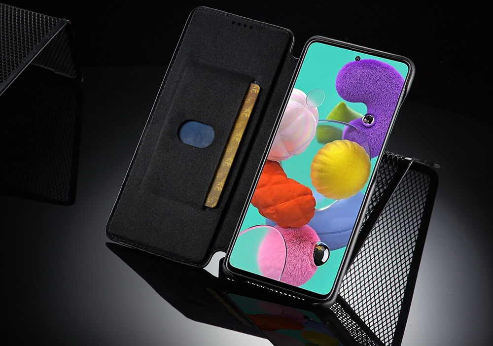 LC.IMEEKE Samsung Galaxy A41 Portemonnee Hoesje Kunstleer Zwart afbeelding 2