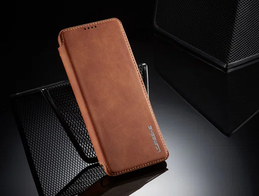 LC.IMEEKE Samsung Galaxy A41 Portemonnee Hoesje Kunstleer Bruin afbeelding 13