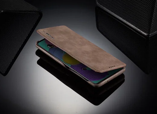 LC.IMEEKE Samsung Galaxy A41 Portemonnee Hoesje Kunstleer Coffee afbeelding 12