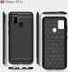 Samsung Galaxy A21s Geborsteld TPU Hoesje Carbon Fiber Blauw afbeelding 9