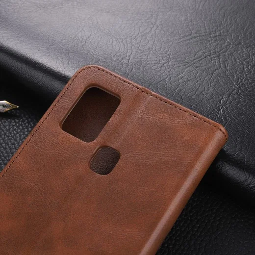 AZNS Samsung Galaxy A21S Hoesje Wallet Book Case Kunstleer Coffee afbeelding 3
