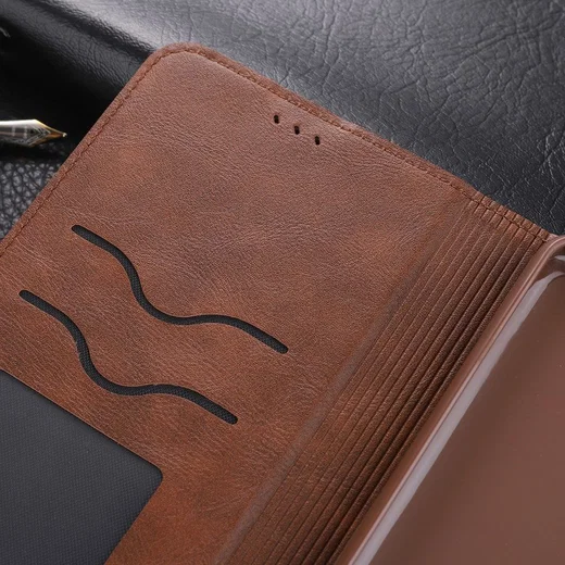 AZNS Samsung Galaxy A21S Hoesje Wallet Book Case Kunstleer Coffee afbeelding 7