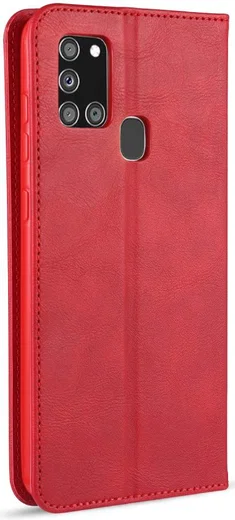 AZNS Samsung Galaxy A21S Hoesje Wallet Book Case Kunstleer Rood afbeelding 3