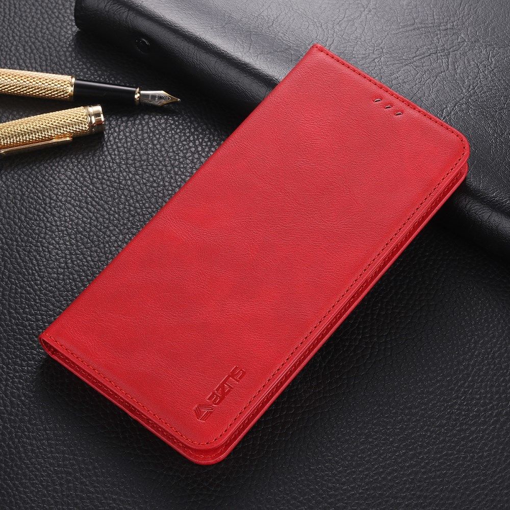 AZNS Samsung Galaxy A21S Hoesje Wallet Book Case Kunstleer Rood afbeelding 5