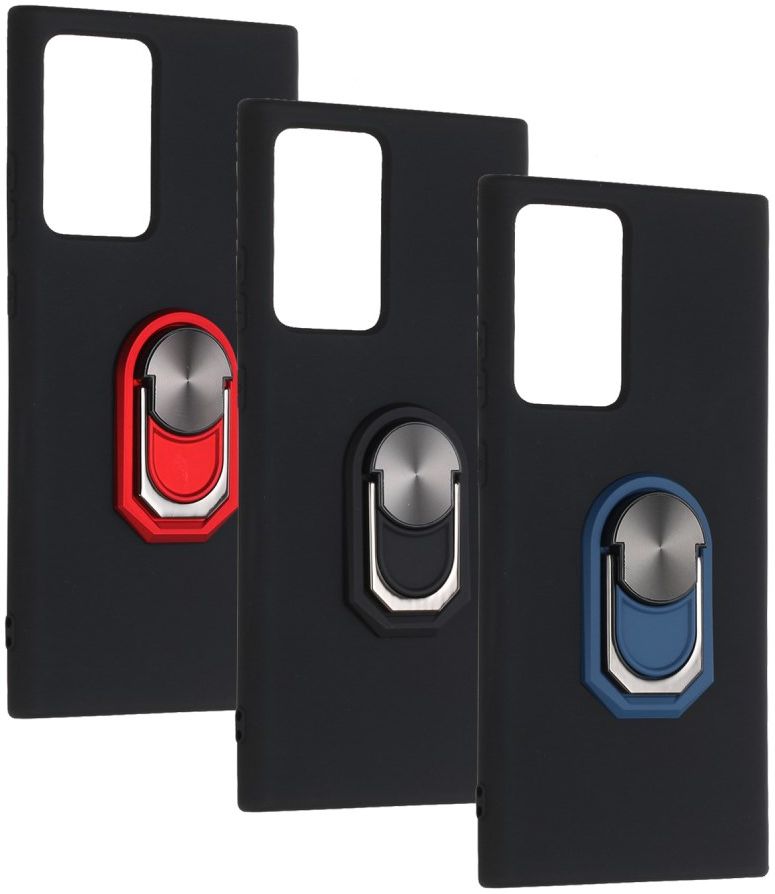 Samsung Galaxy Note 20 Ultra Hoesje met Ring Kickstand Rood afbeelding 7