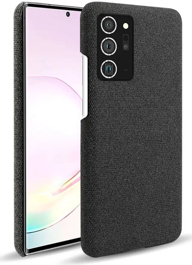 Samsung Galaxy Note 20 Ultra Stoffen Hoesje Zwart afbeelding 1