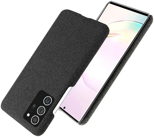 Samsung Galaxy Note 20 Ultra Stoffen Hoesje Zwart afbeelding 2
