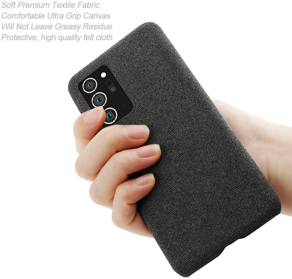 Samsung Galaxy Note 20 Ultra Stoffen Hoesje Zwart afbeelding 6