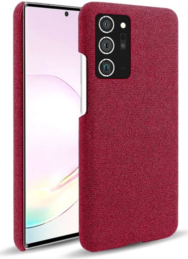 Samsung Galaxy Note 20 Ultra Stoffen Hoesje Rood afbeelding 1
