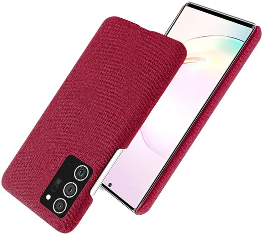 Samsung Galaxy Note 20 Ultra Stoffen Hoesje Rood afbeelding 2