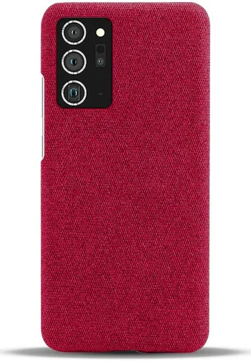 Samsung Galaxy Note 20 Ultra Stoffen Hoesje Rood afbeelding 3