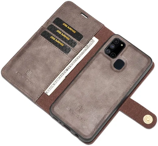 Samsung Galaxy A21s Hoesje 2-in-1 Book Case en Back Cover Grijs afbeelding 2
