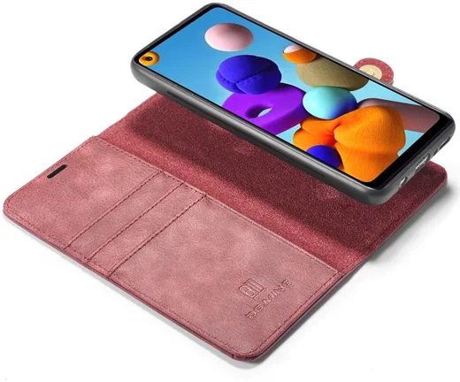 Samsung Galaxy A21s Hoesje 2-in-1 Book Case en Back Cover Rood afbeelding 1
