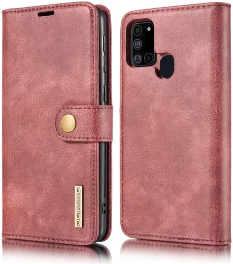 Samsung Galaxy A21s Hoesje 2-in-1 Book Case en Back Cover Rood afbeelding 6
