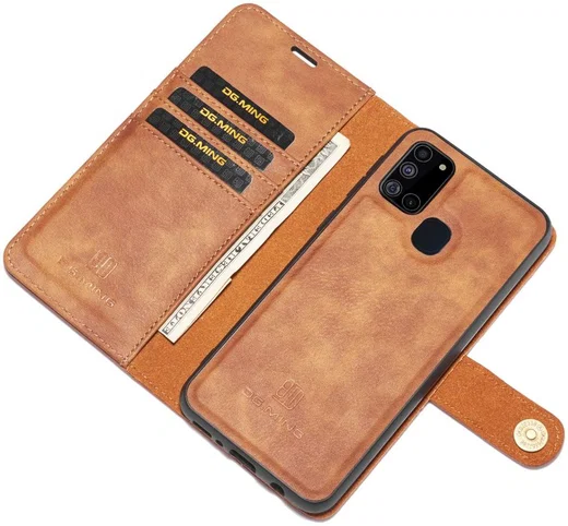 Samsung Galaxy A21s Hoesje 2-in-1 Book Case en Back Cover Bruin afbeelding 2