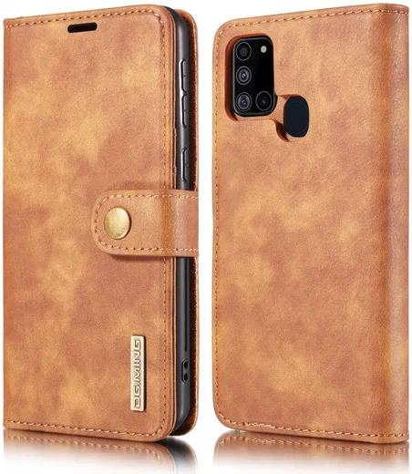 Samsung Galaxy A21s Hoesje 2-in-1 Book Case en Back Cover Bruin afbeelding 6