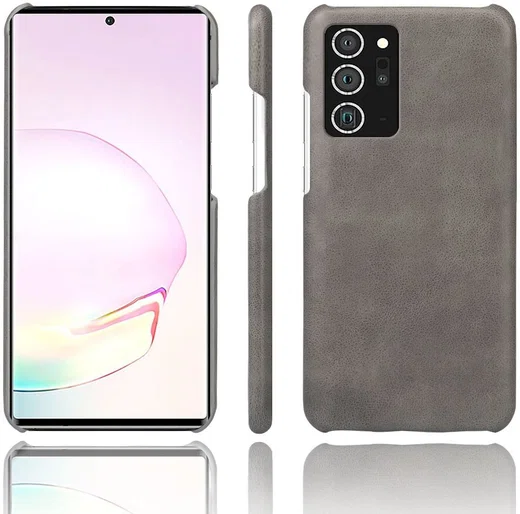 Samsung Galaxy Note 20 Ultra Hoesje Crazy Horse Lederen Coating Grijs afbeelding 1