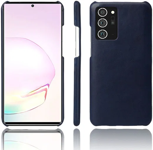 Samsung Galaxy Note 20 Ultra Hoesje Crazy Horse Lederen Coating Blauw afbeelding 1