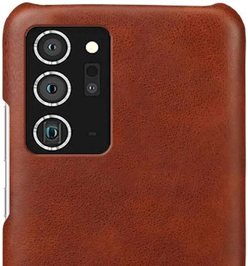 Samsung Galaxy Note 20 Ultra Hoesje Crazy Horse Lederen Coating Bruin afbeelding 2
