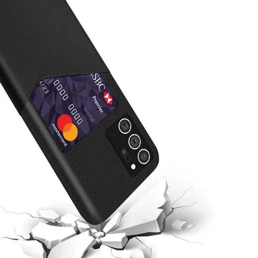 Samsung Galaxy Note 20 Ultra Stoffen Hoesje met Kaartsleuf Zwart afbeelding 3