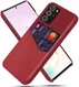 Samsung Galaxy Note 20 Ultra Stoffen Hoesje met Kaartsleuf Rood afbeelding 1