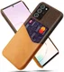 Samsung Galaxy Note 20 Ultra Stoffen Hoesje met Kaartsleuf Bruin afbeelding 1