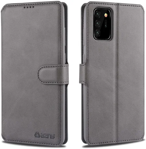 AZNS Samsung Galaxy Note 20 Ultra Book Case Hoesje Wallet Stand Grijs afbeelding 1