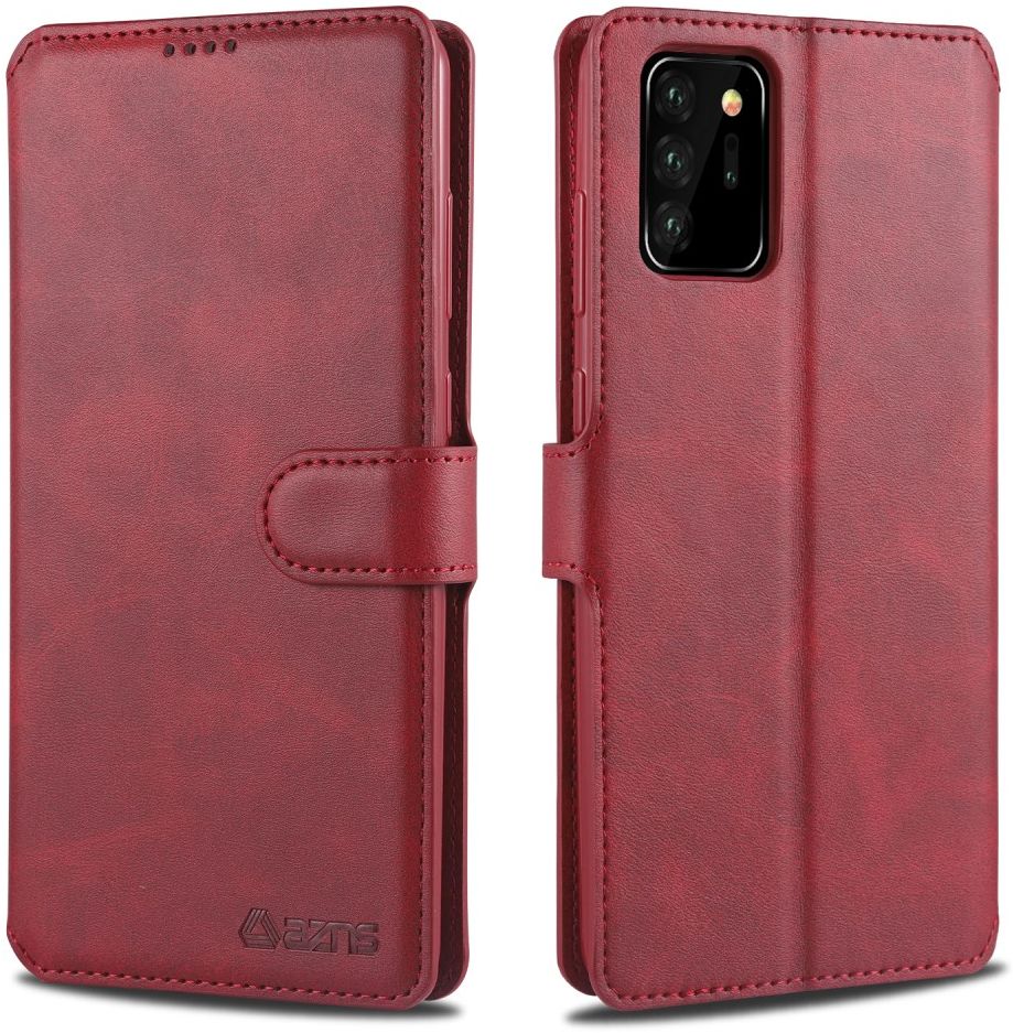 AZNS Samsung Galaxy Note 20 Ultra Book Case Hoesje Wallet Stand Rood afbeelding 1