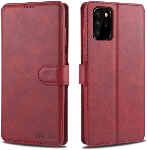 AZNS Samsung Galaxy Note 20 Ultra Book Case Hoesje Wallet Stand Rood afbeelding 1