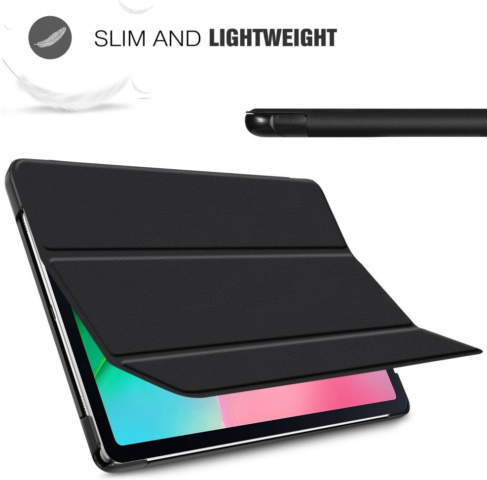 Samsung Galaxy Tab A7 (2020 / 2022) Hoes Tri-Fold Book Cover Zwart afbeelding 4