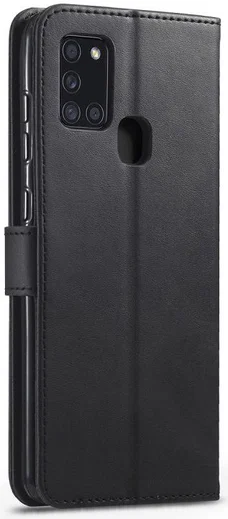 Samsung Galaxy A21S Stijlvol Vintage Portemonnee Bookcase Hoesje Zwart afbeelding 3