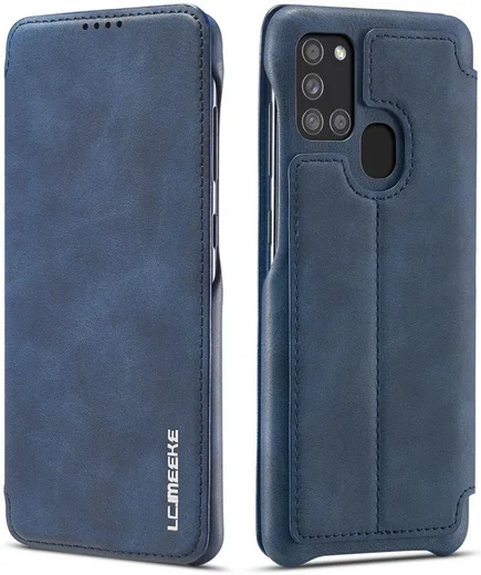 Samsung Galaxy A21S Retro Portemonnee Flip Bookcase Hoesje Blauw afbeelding 7