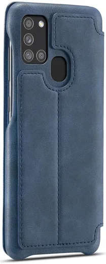 Samsung Galaxy A21S Retro Portemonnee Flip Bookcase Hoesje Blauw afbeelding 5