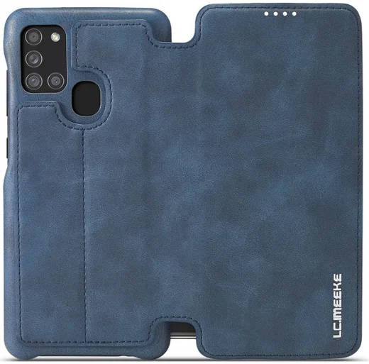 Samsung Galaxy A21S Retro Portemonnee Flip Bookcase Hoesje Blauw afbeelding 6