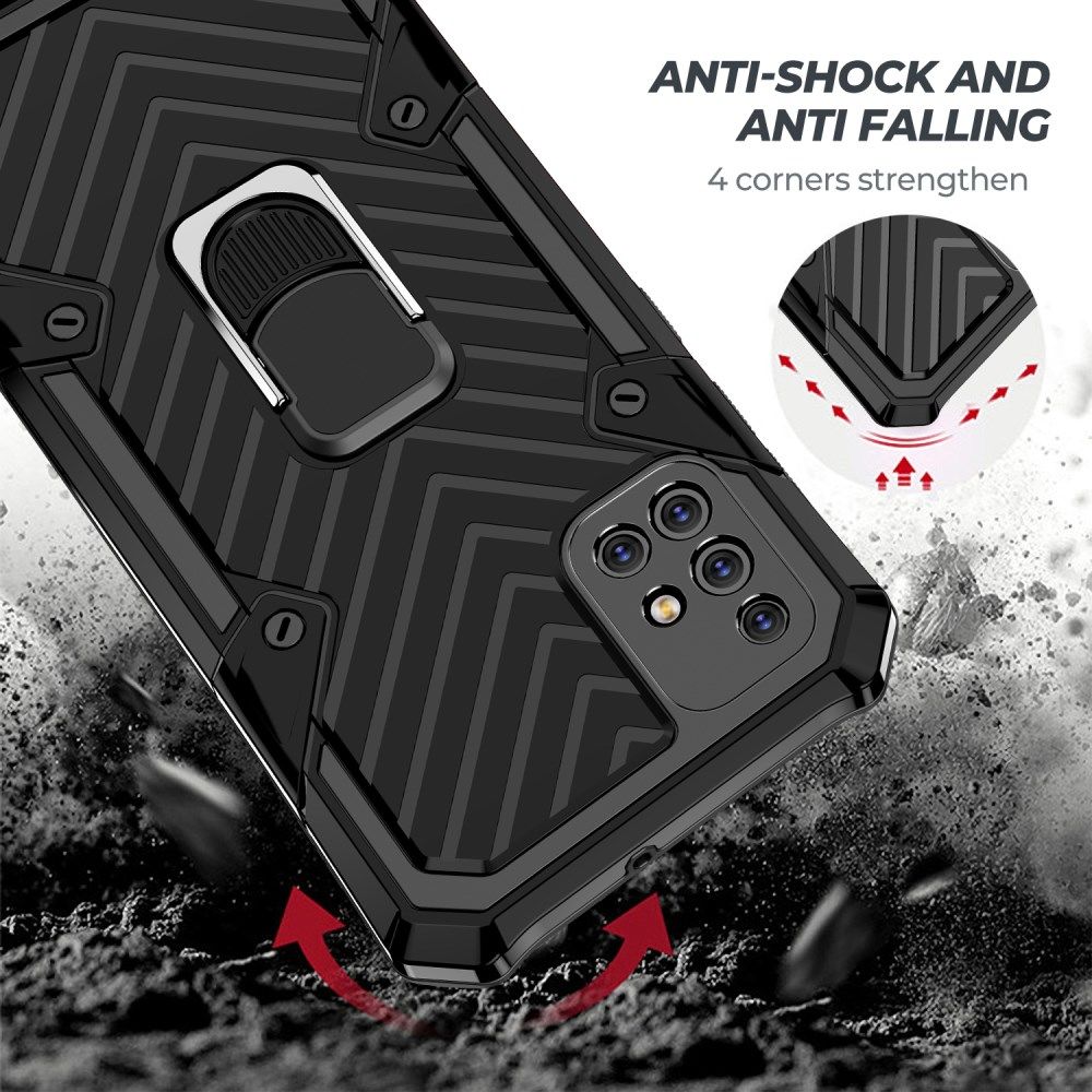 Samsung Galaxy A71 Hoesje met Kickstand Ring Zwart afbeelding 3